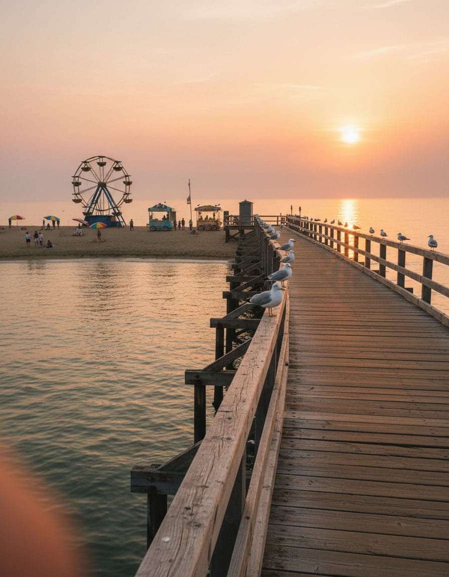 The view at Paper Hands Pier & Beach.