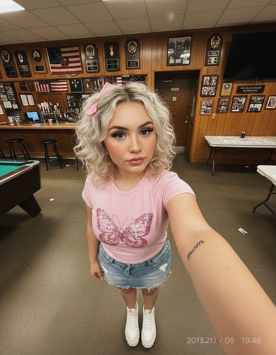 Selfie of Brooke Lynn Carter at VFW Post 1776.