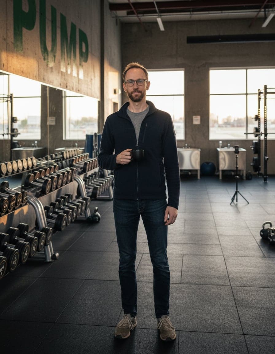 Candid photo of Gus Halvorsen at Pump Fitness.