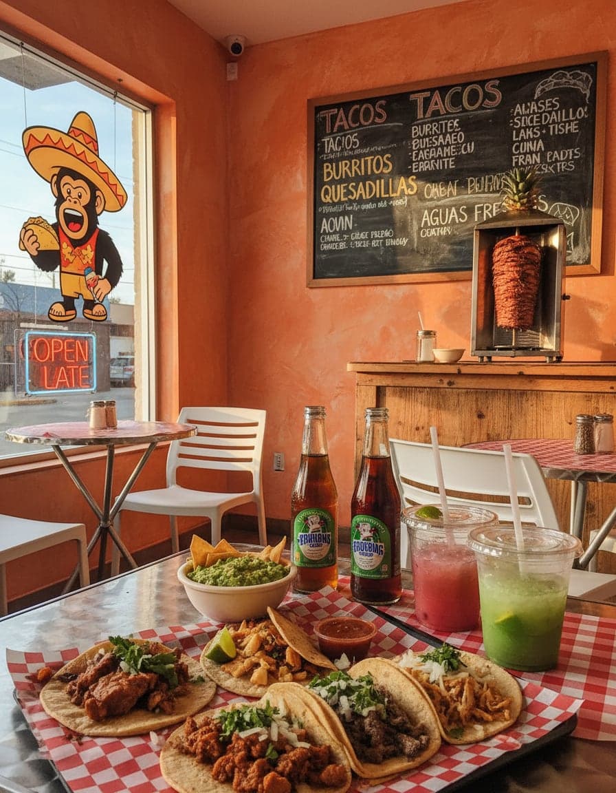 Food/drink on the table at Ape Tacos.