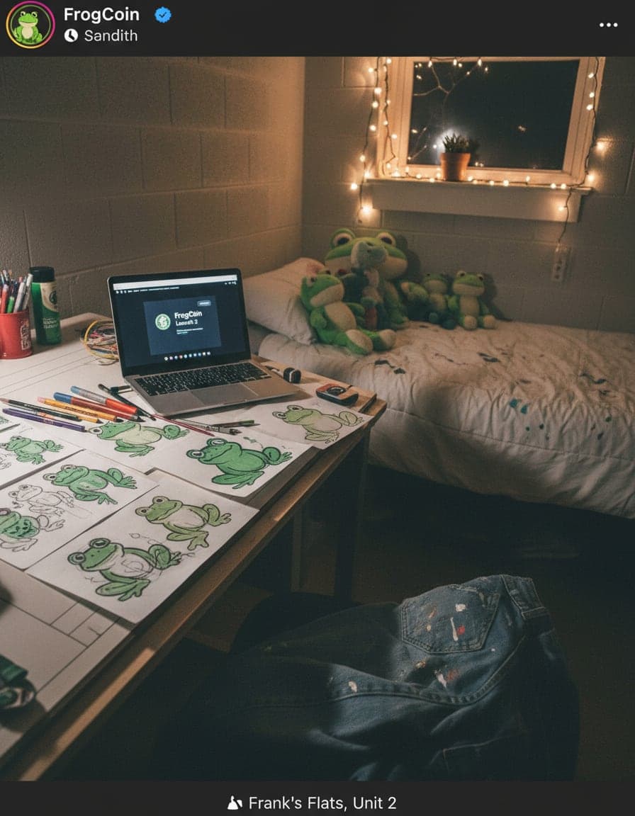 Close-up: Drawing and launching frogs at Frank's Flats, Unit 2.