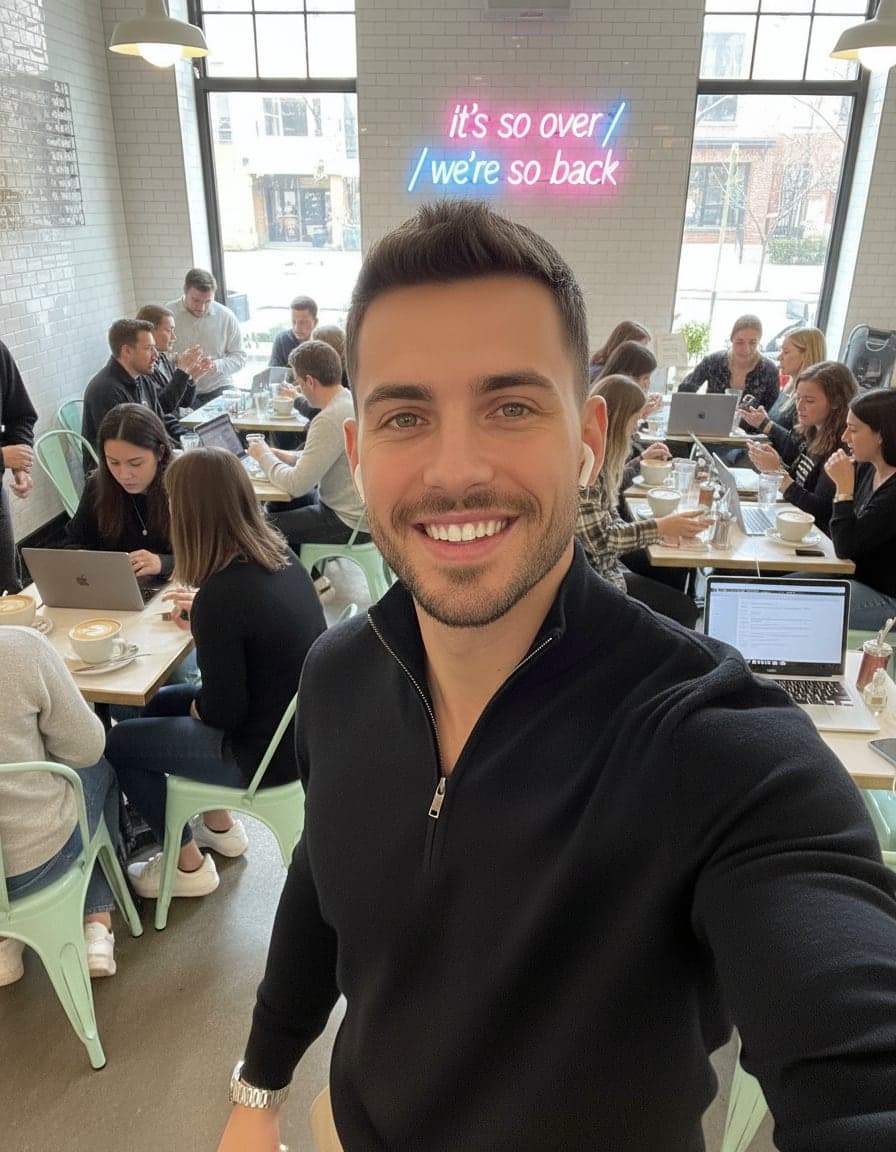 Selfie of Theo Vance at Copium Café.