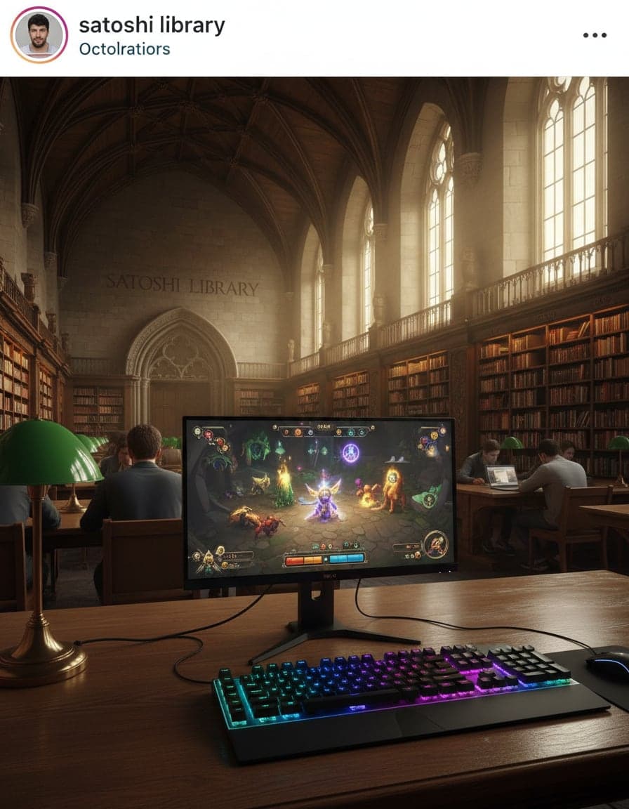 gaming setup with RGB keyboard and a game on screen, dark room