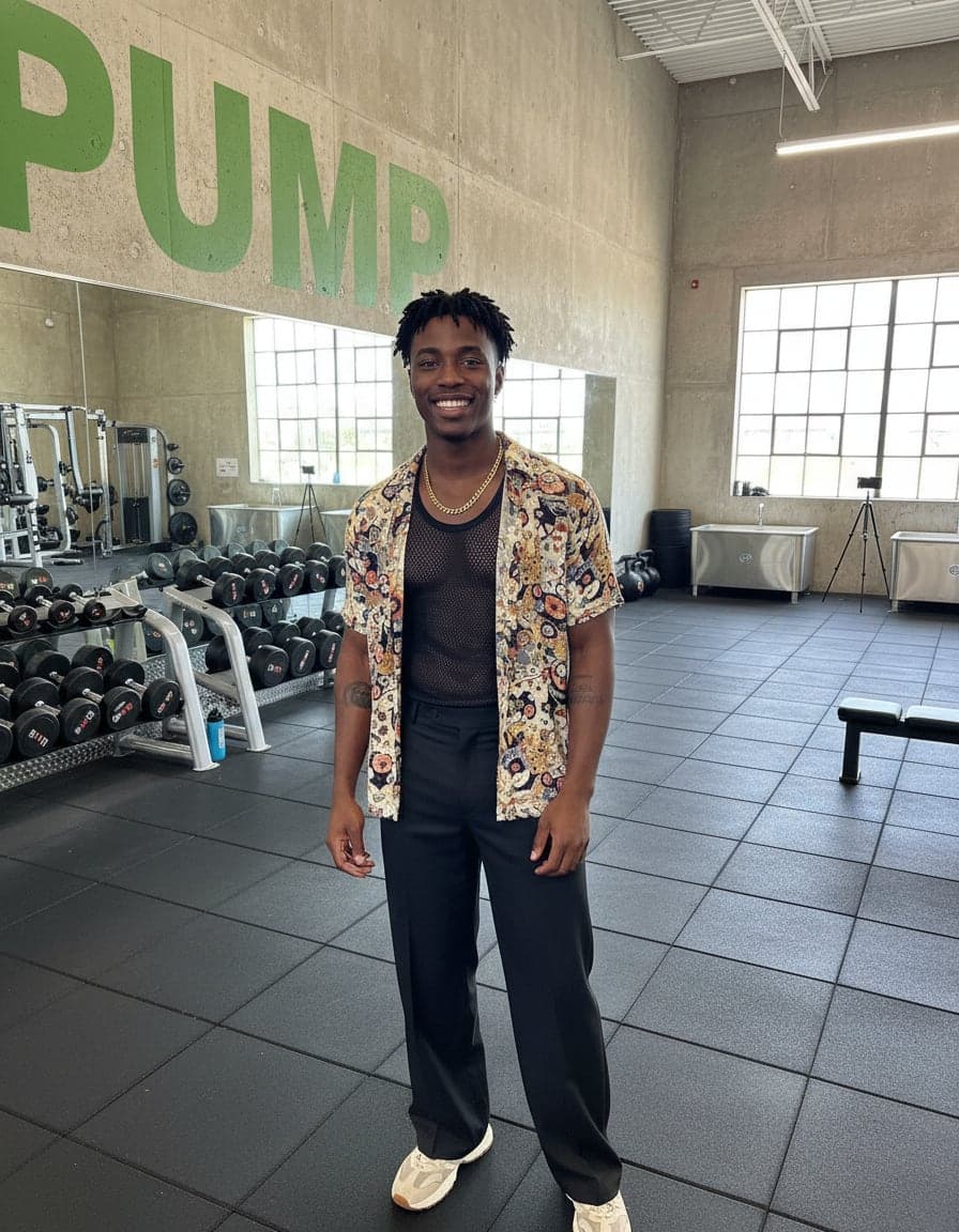 Candid photo of Darius Reed at Pump Fitness.