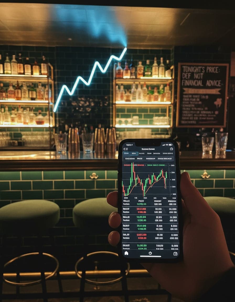phone screenshot of a brokerage app with stock options positions