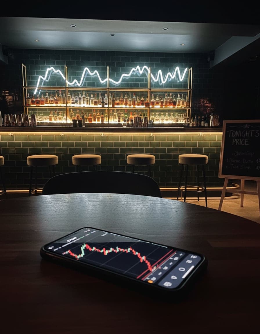 Phone screenshot of a crypto trading app showing the $FIGHT price chart (-98%), candlesticks crashing in red, no other readable text.