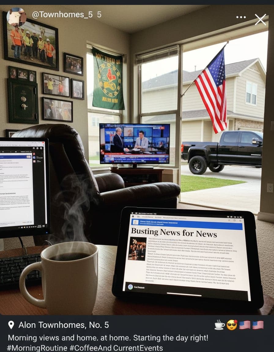 Close-up: Coffee and the iPad at Alon Townhomes, No. 5.