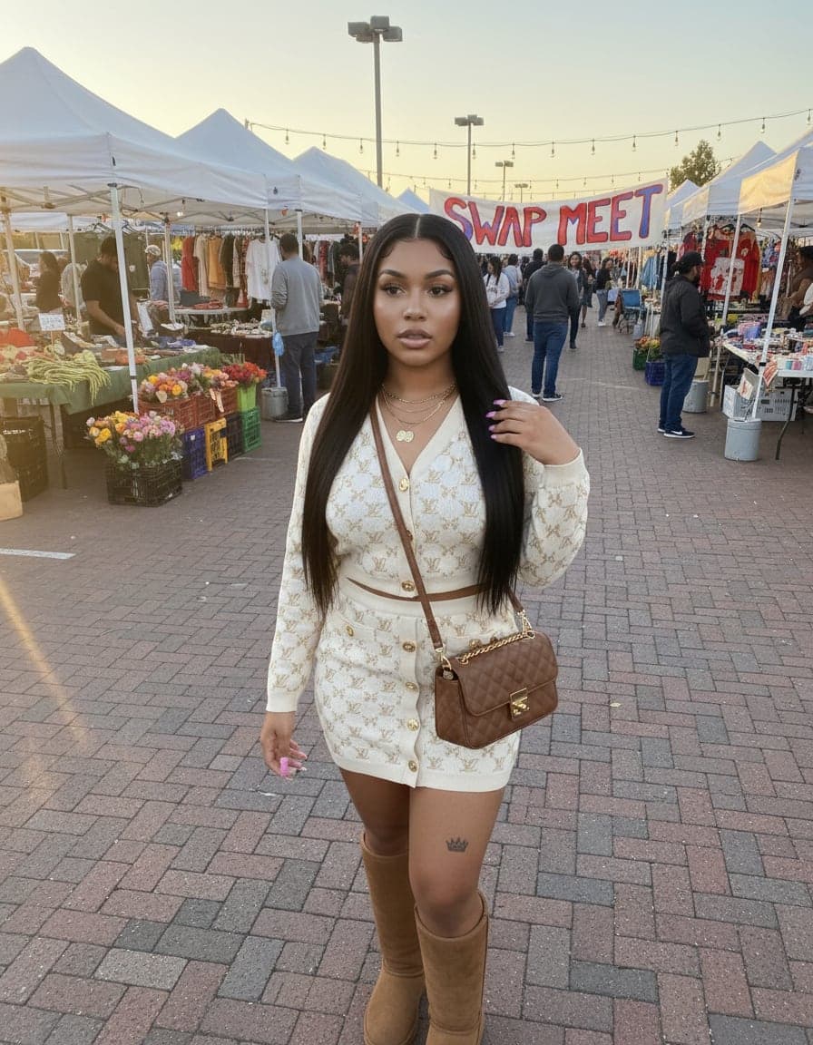 Selfie of Bella Cruz at The Trenches Swap Meet.