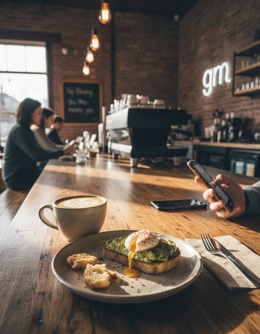 Food/drink on the table at GM Coffee.