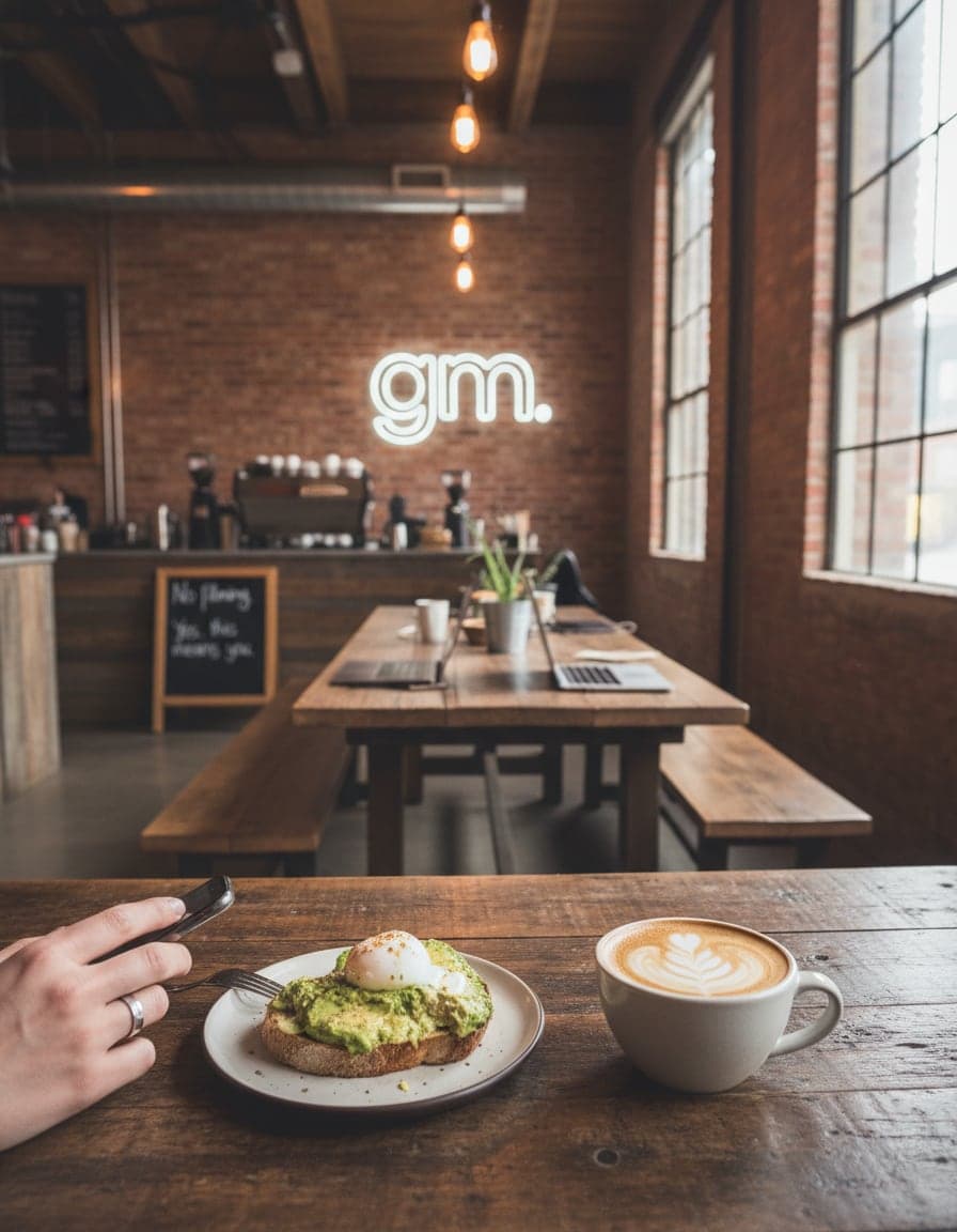 Food/drink on the table at GM Coffee.