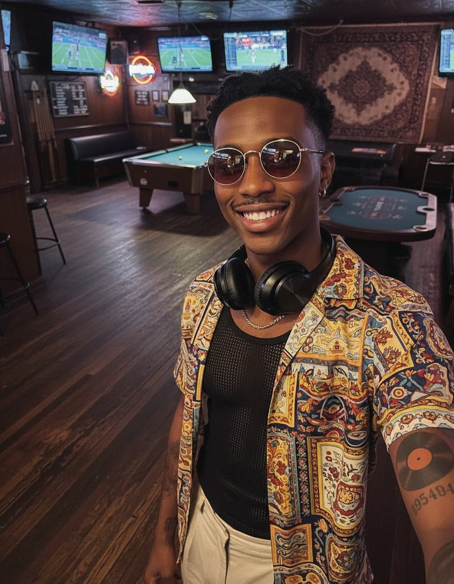 Selfie of Darius Reed at The Rug Pub.